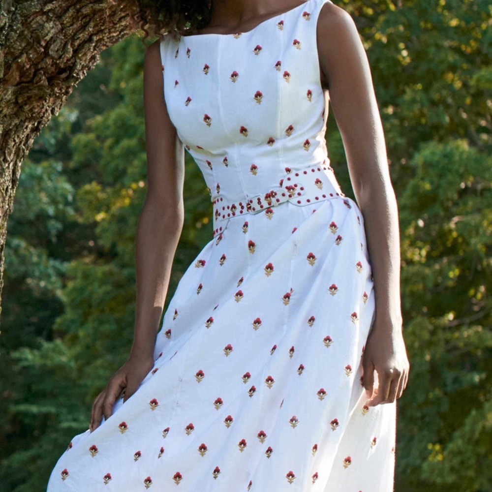 Markarian Embroidered Cotton Midi Dress 4